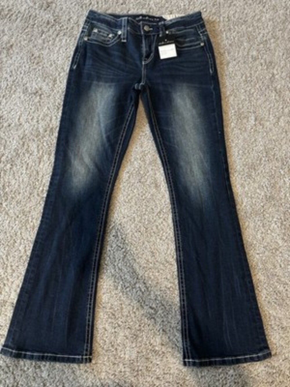 Stella in Dream Women’s Mid-Rise Bootcut Jeans Dark Wash Blue Stretch SR153